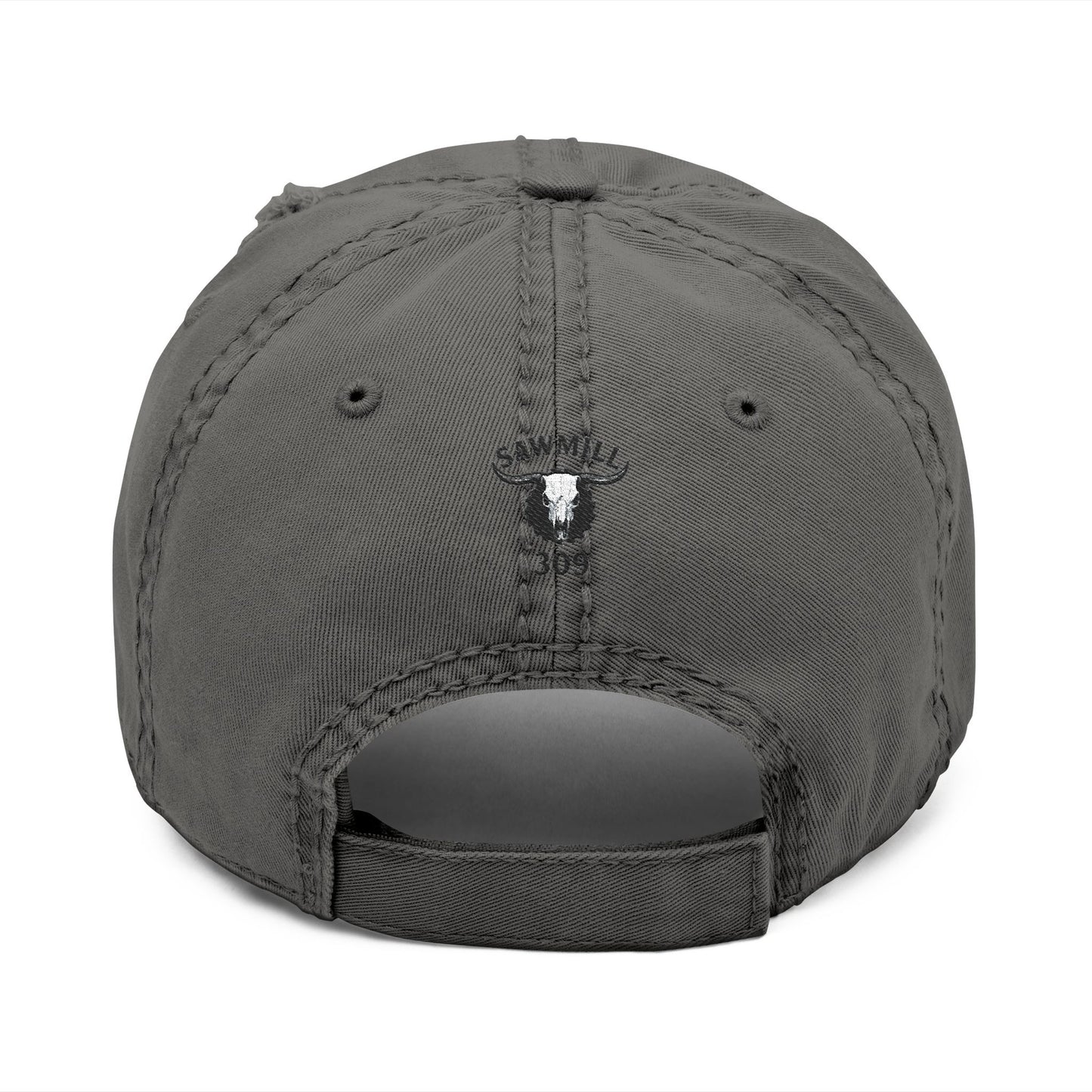 Distressed Embroidered Ball Cap