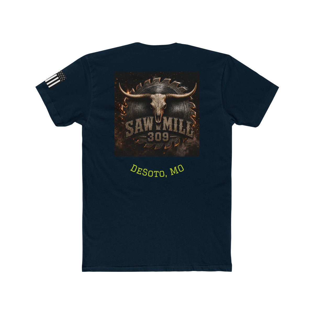 Saw Mill 309 Desoto MO Tee — Rustic Longhorn Logo Cotton T-Shirt
