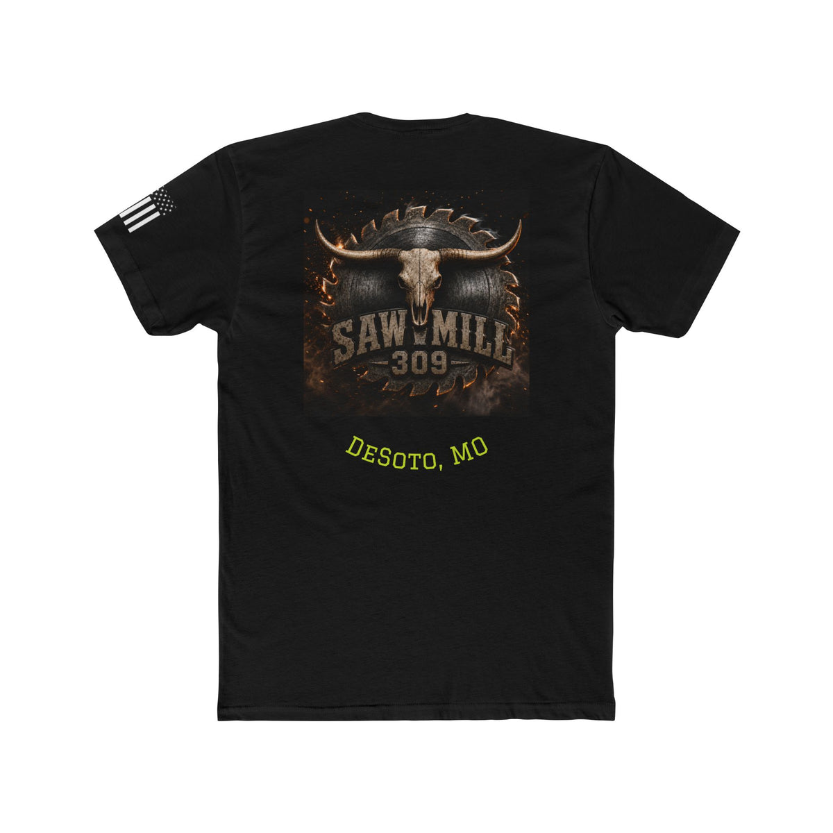 Saw Mill 309 Desoto MO Tee — Rustic Longhorn Logo Cotton T-Shirt