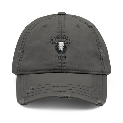 Distressed Embroidered Ball Cap