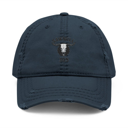 Distressed Embroidered Ball Cap