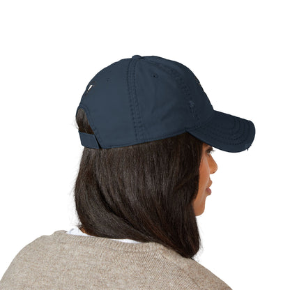 Distressed Embroidered Ball Cap