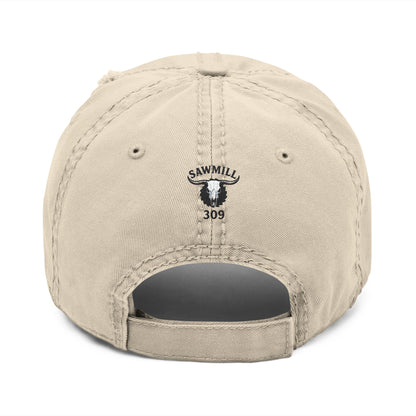 Distressed Embroidered Ball Cap