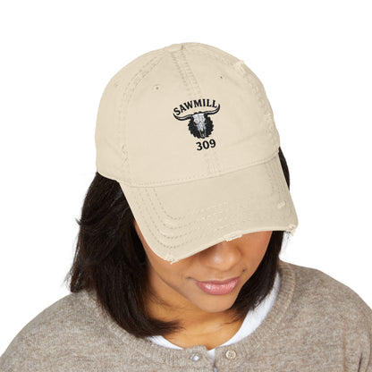 Distressed Embroidered Ball Cap