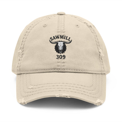 Distressed Embroidered Ball Cap