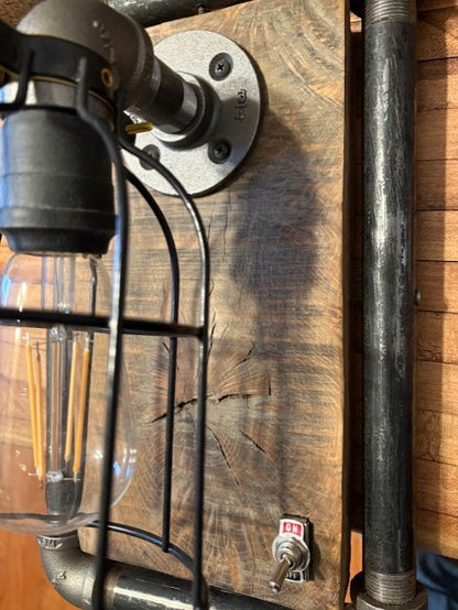 Wall Sconce Wood and Iron